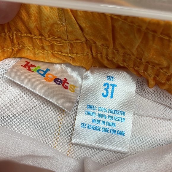 Kidgets orange yellow black striped boys swim trunks swimsuit board shorts SZ 3T - Picture 12 of 17